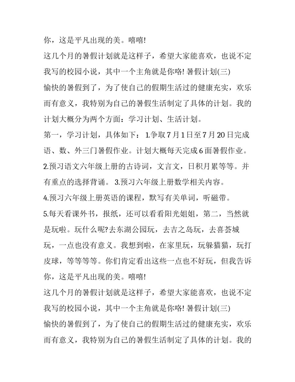 2017暑假计划怎么写_第2页