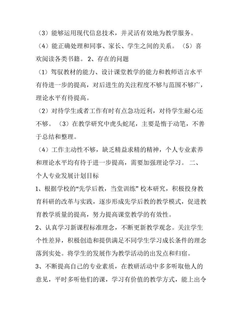 教师的个人专业发展计划_第2页
