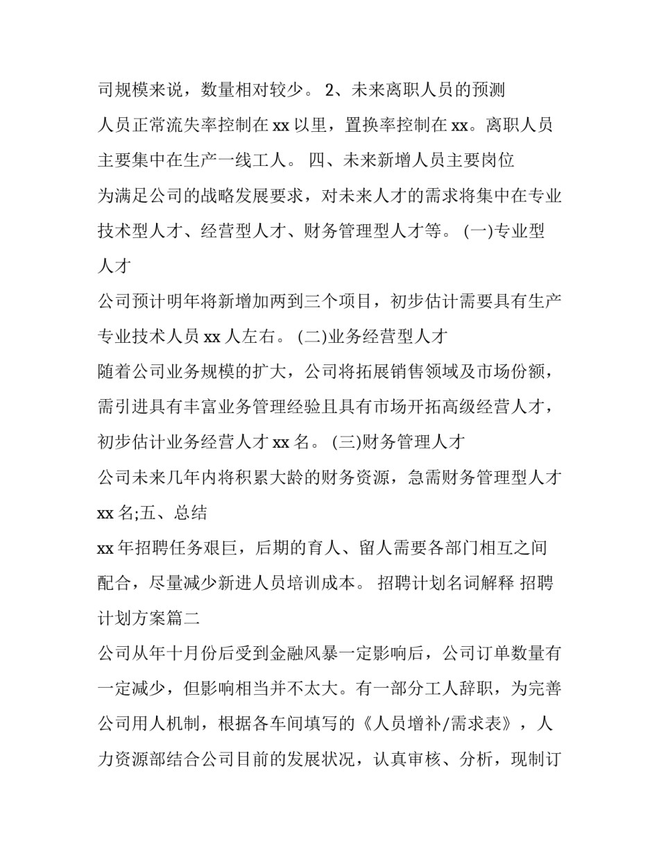 招聘计划名词解释 招聘计划方案(7篇)_第3页