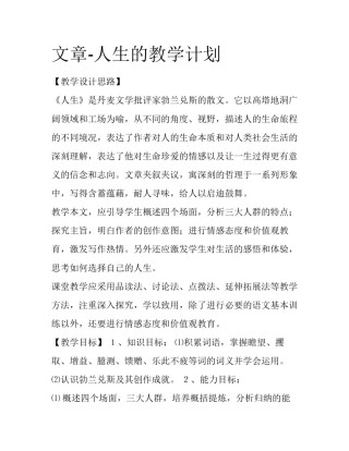 文章-人生的教学计划