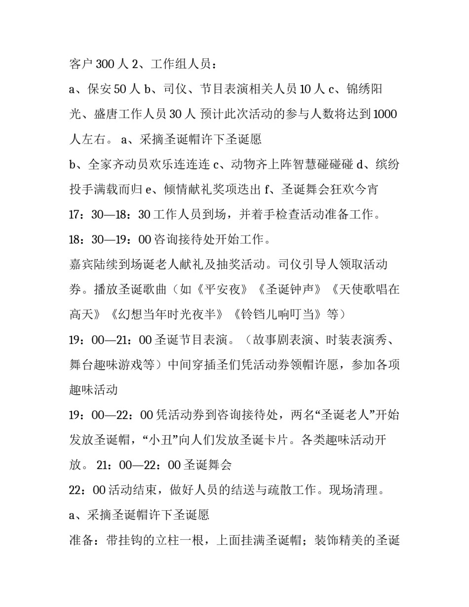 圣诞节活动方案话术(六篇)_第3页