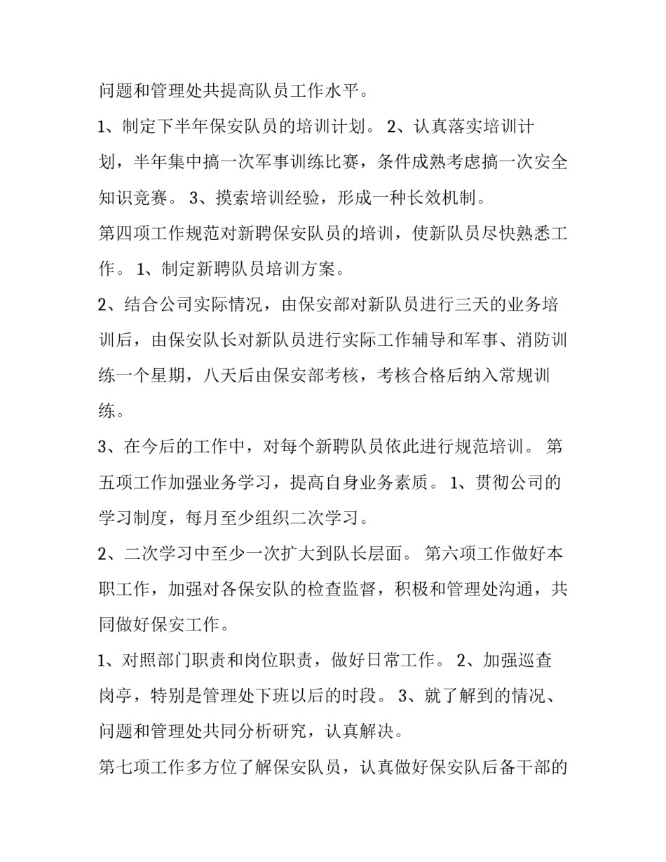 2023年保安经理的工作计划 保安经理工作计划(7篇)_第3页