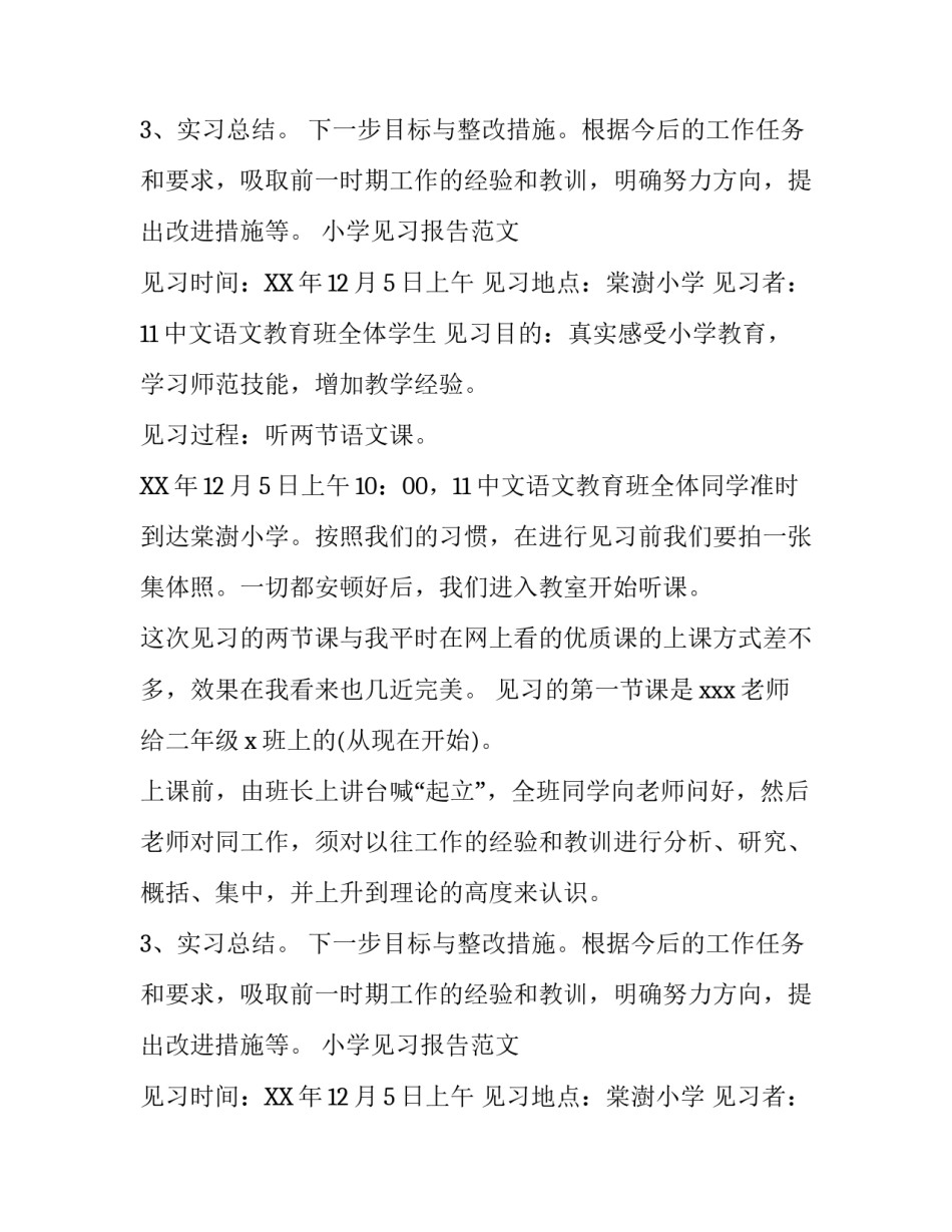 小学见习报告格式_第2页