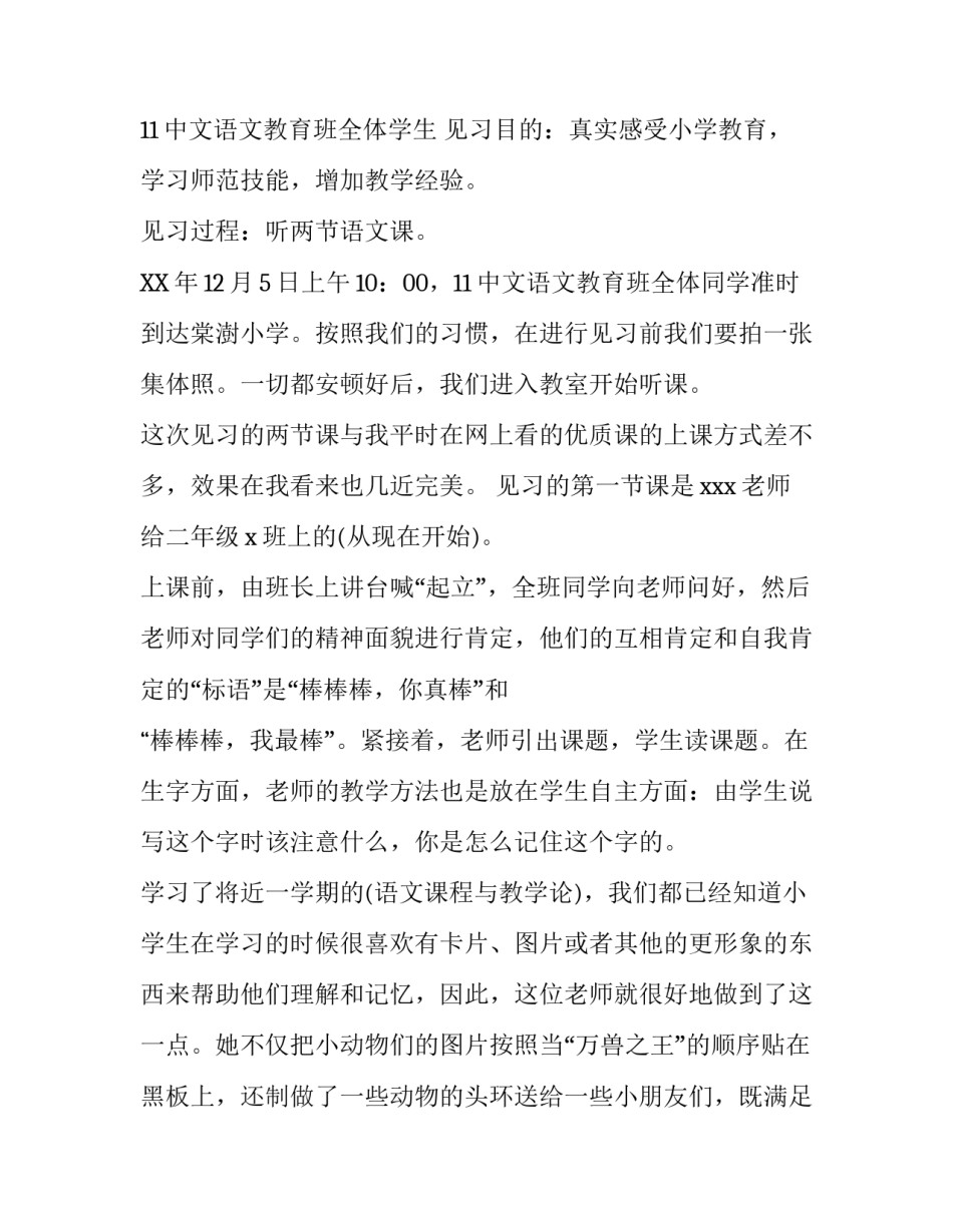 小学见习报告格式_第3页