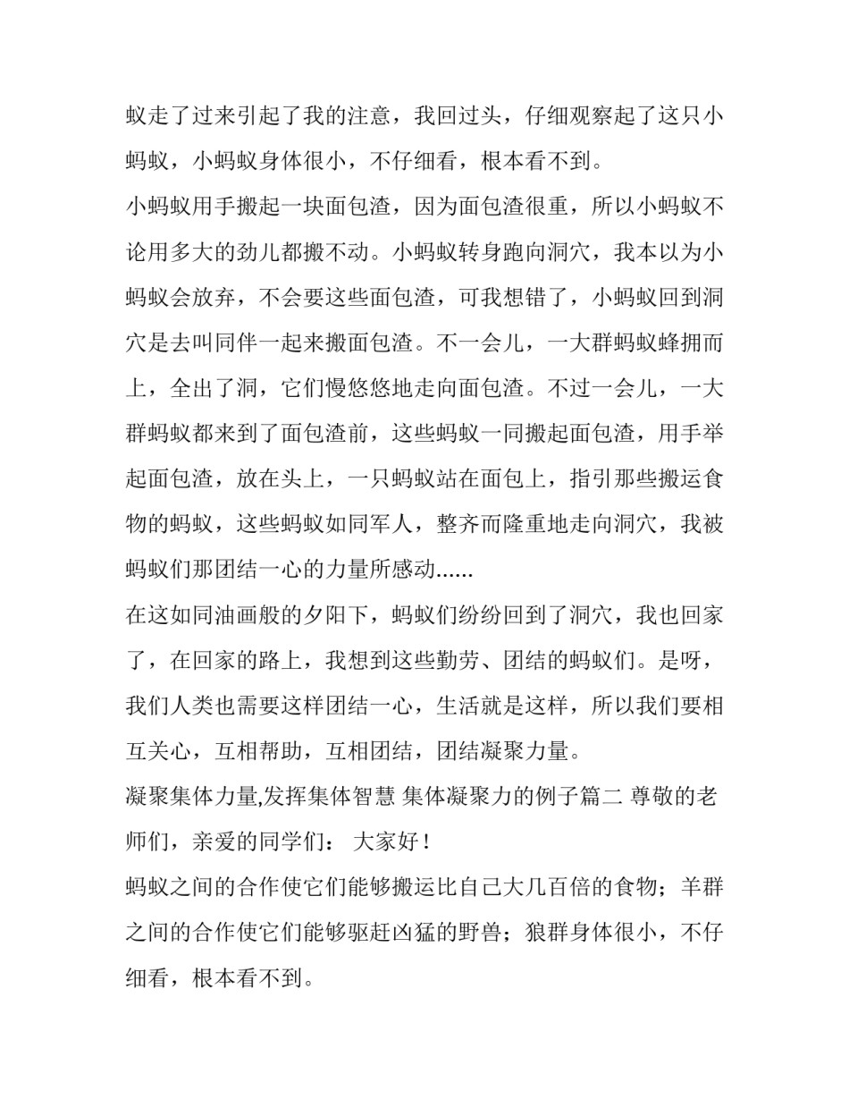 2023年凝聚集体力量,发挥集体智慧 集体凝聚力的例子(4篇)_第2页