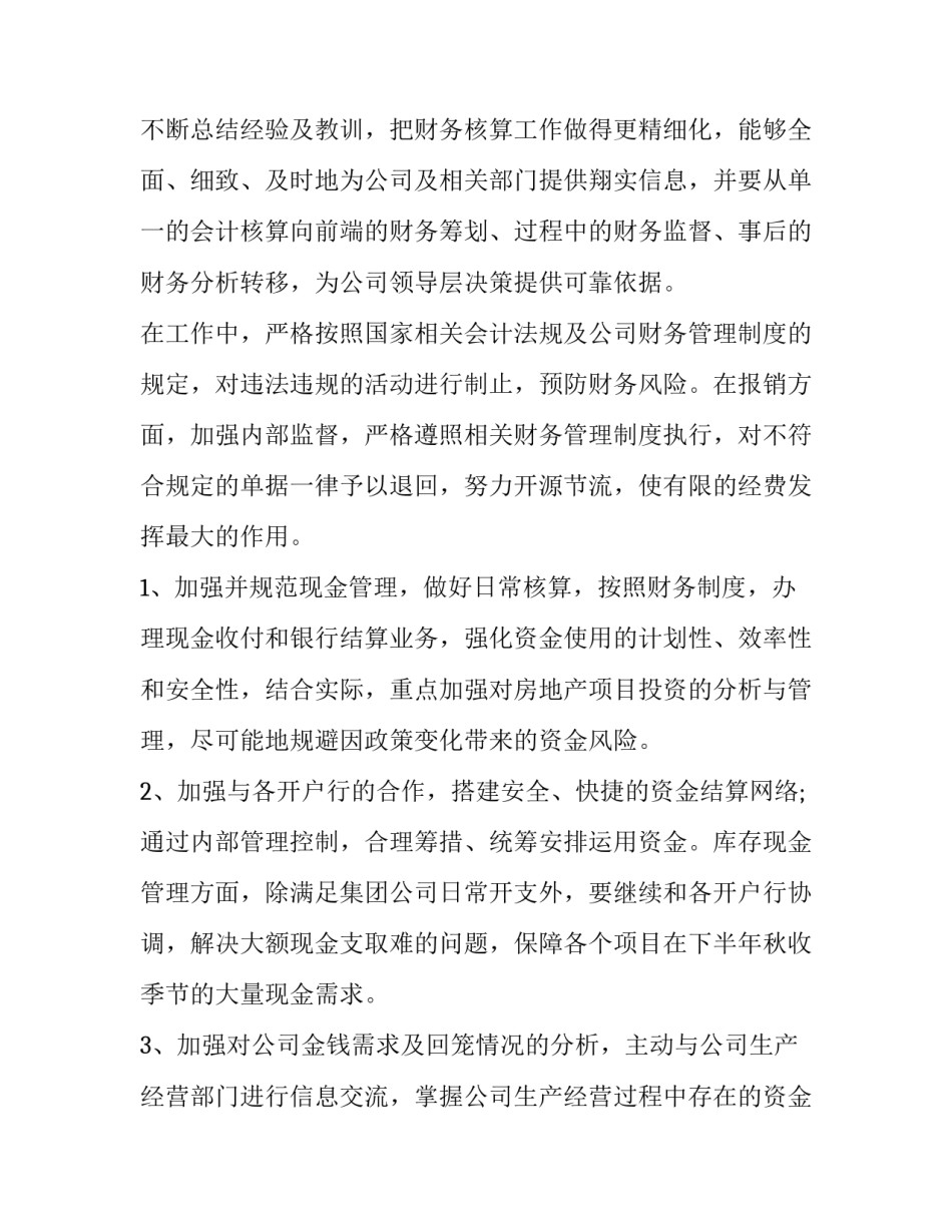 最新下半年财务工作计划 财务工作下年度工作计划(四篇)_第2页