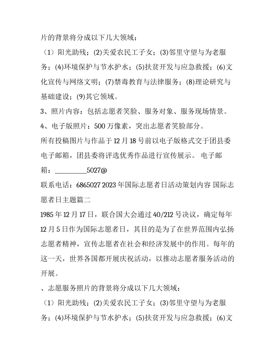 2023年国际志愿者日活动策划内容 国际志愿者日主题(9篇)_第2页