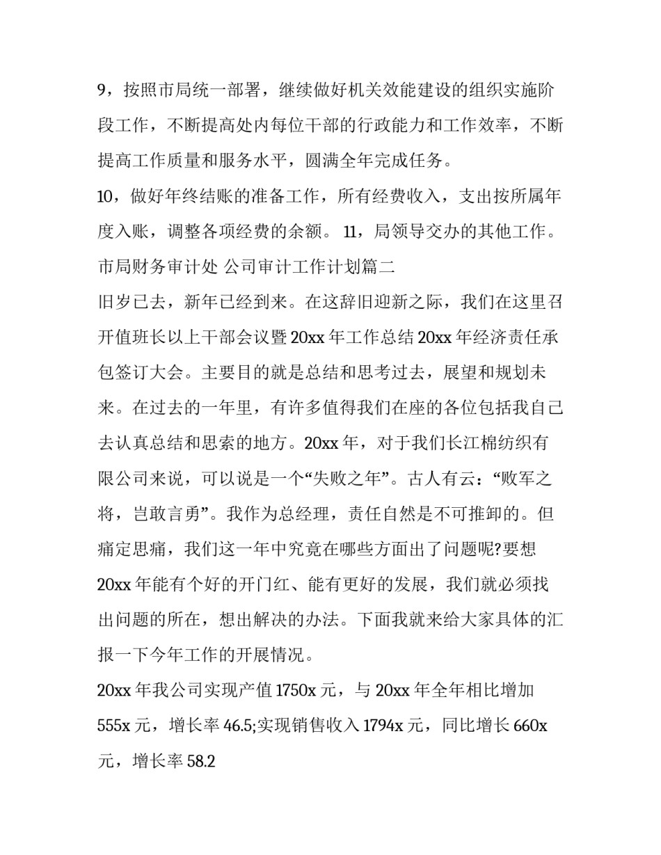 最新公司审计工作计划(实用12篇)_第3页