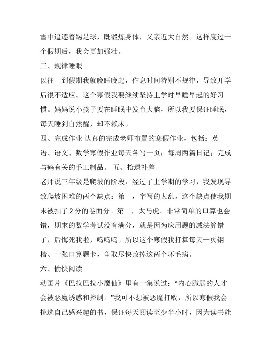 寒假计划作文范文_第3页