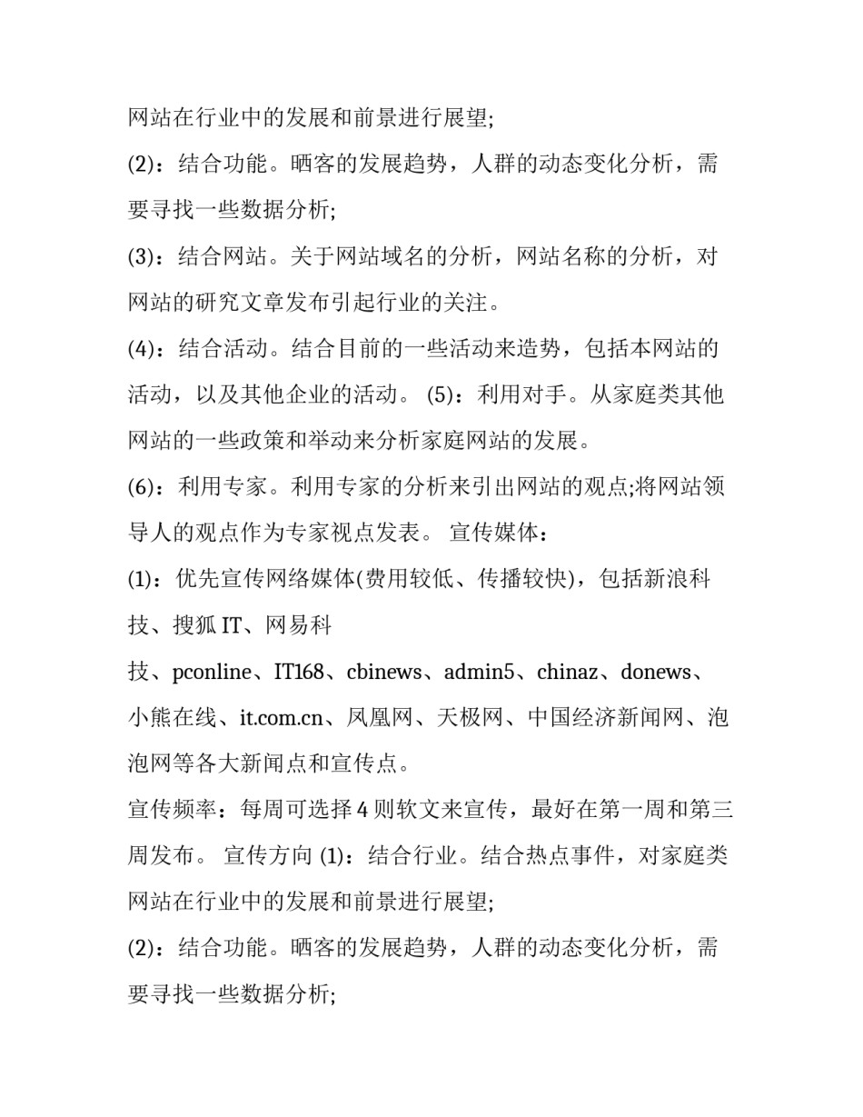 企业网站推广计划书_第2页