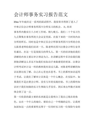会计师事务实习报告范文