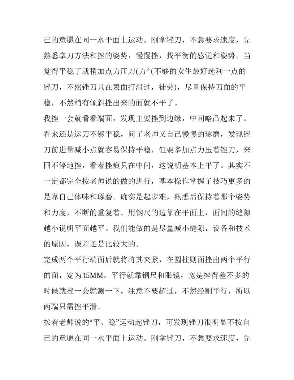 最新金工钳工实习报告范文_第2页