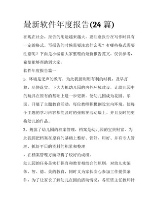 最新软件年度报告(24篇)