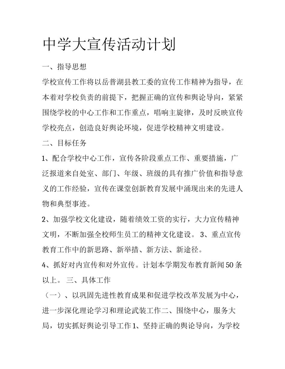 中学大宣传活动计划_第1页
