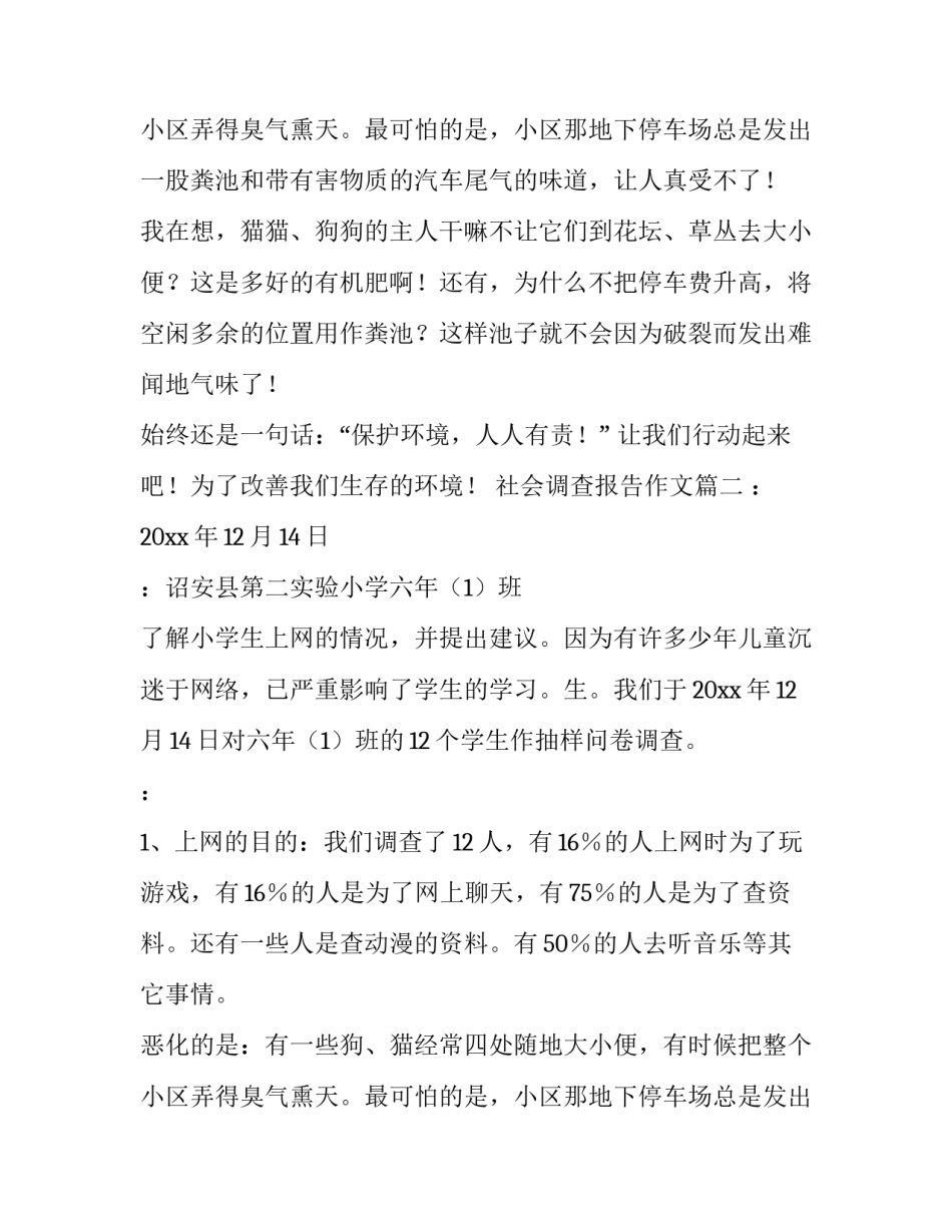 最新社会调查报告作文(9篇)_第2页