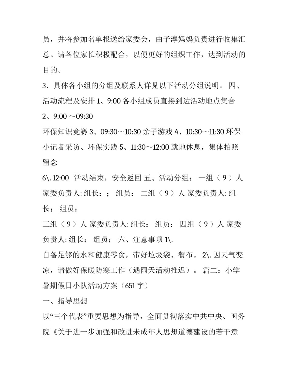 假日小队活动方案五篇_第3页
