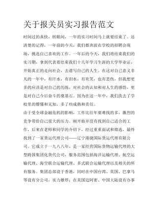 关于报关员实习报告范文