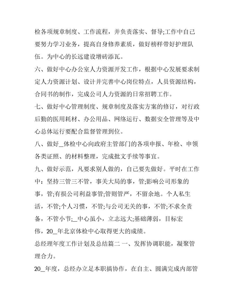 总经理年度工作计划及总结(优质15篇)_第3页