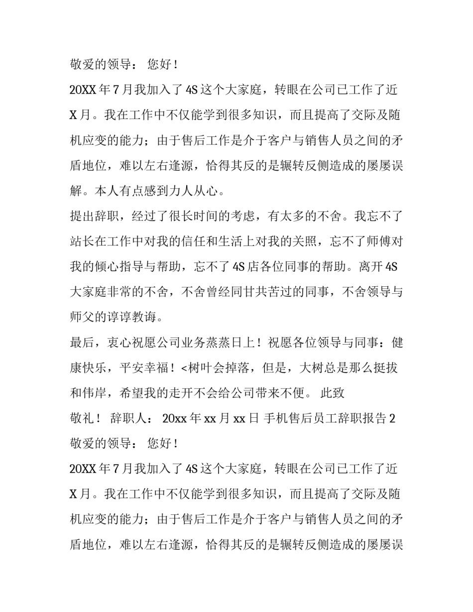 手机售后员工辞职报告_第2页