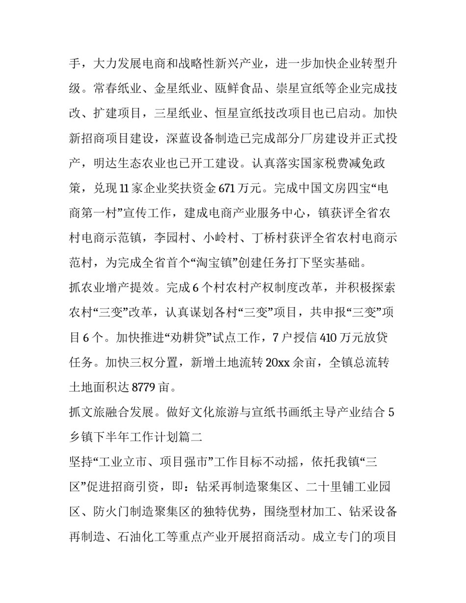 2023年乡镇下半年工作计划(精选8篇)_第3页