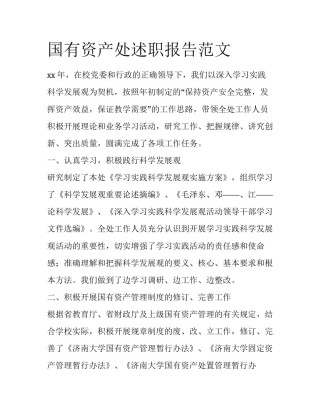 国有资产处述职报告范文