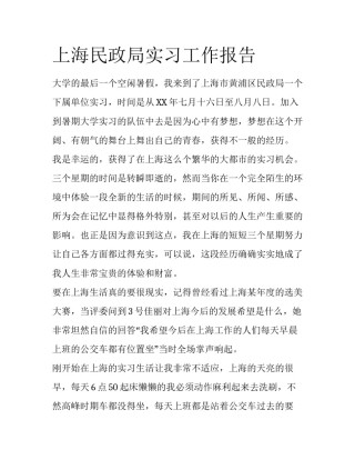 上海民政局实习工作报告