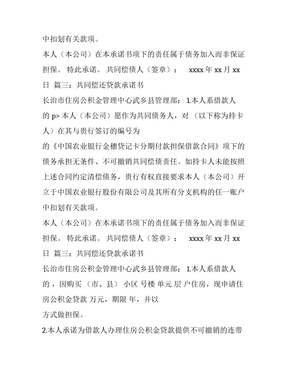 共同偿债人承诺书三篇参考_第2页