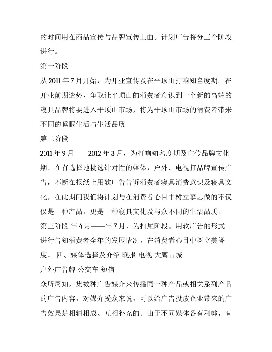 慕思全年广告媒体投放计划书_第2页