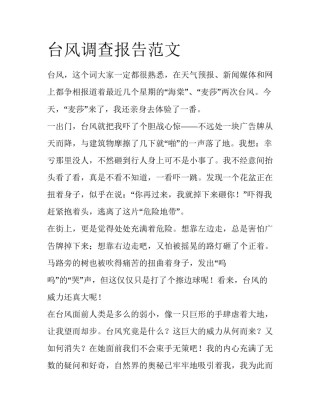 台风调查报告范文