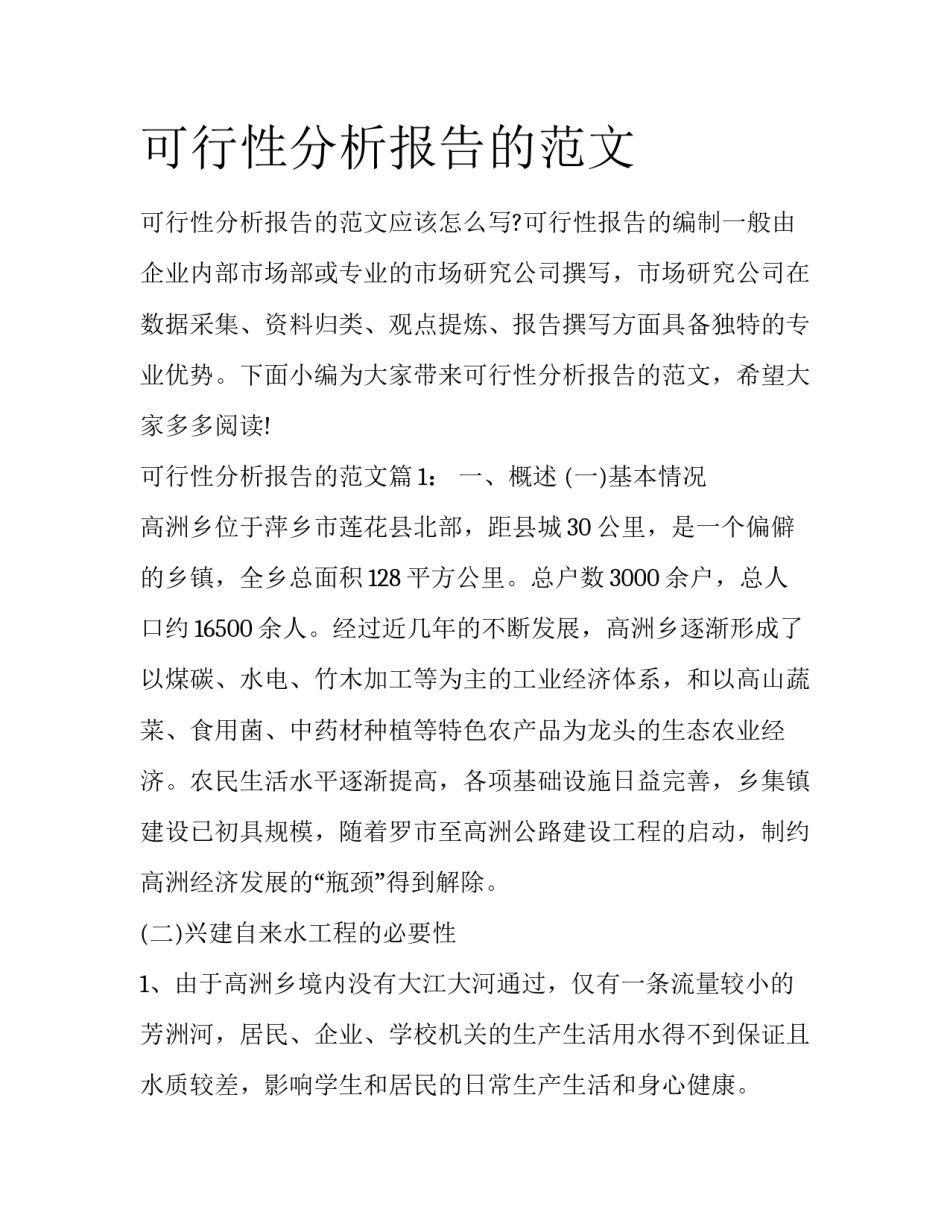 可行性分析报告的范文_第1页