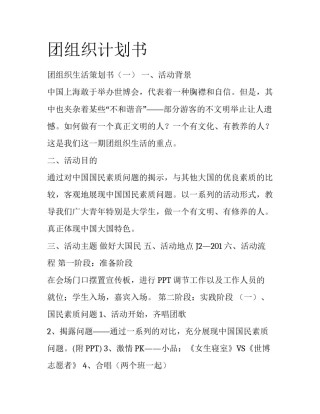 团组织计划书