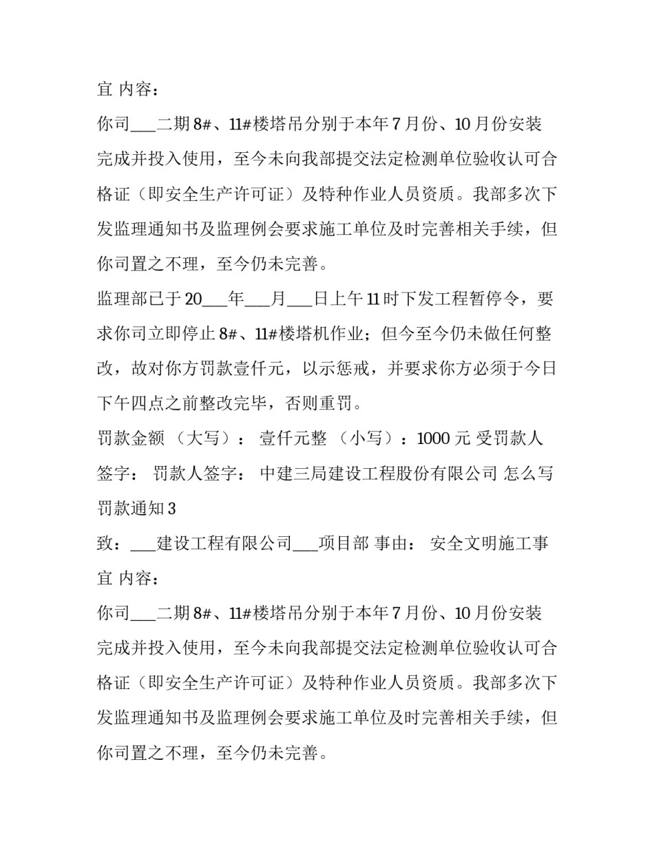 怎么写罚款通知_第2页