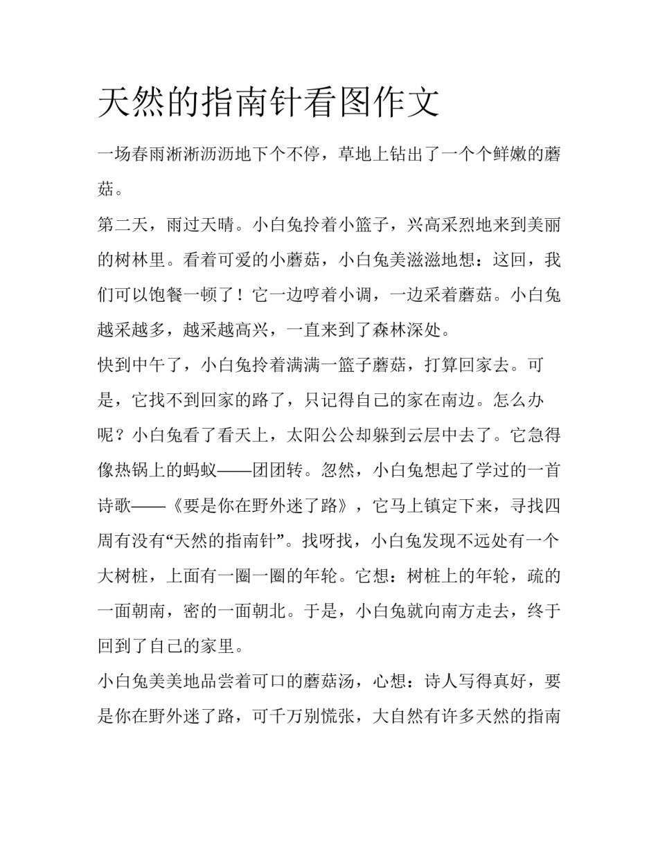 天然的指南针看图作文_第1页