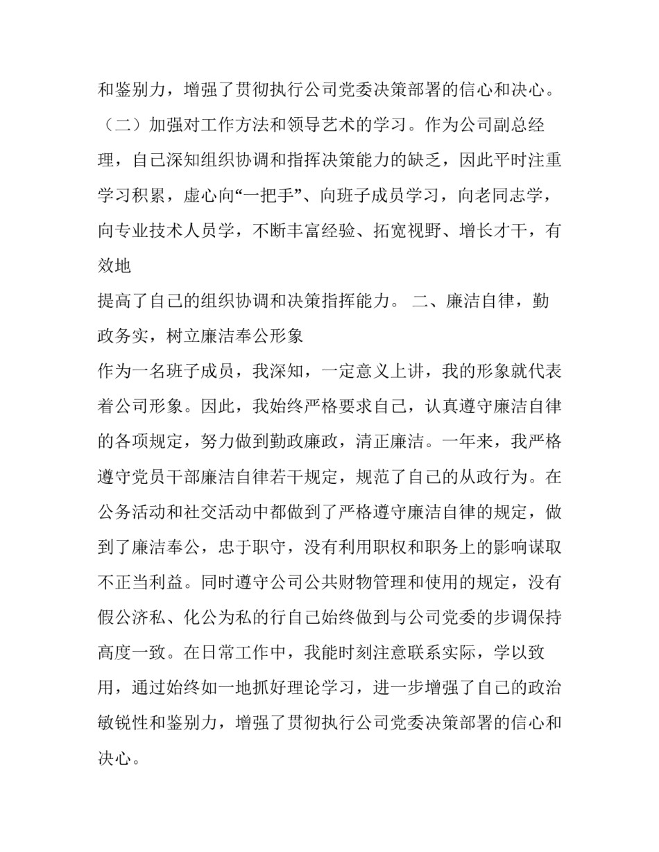 企业副总经理年度述职述报告_第2页