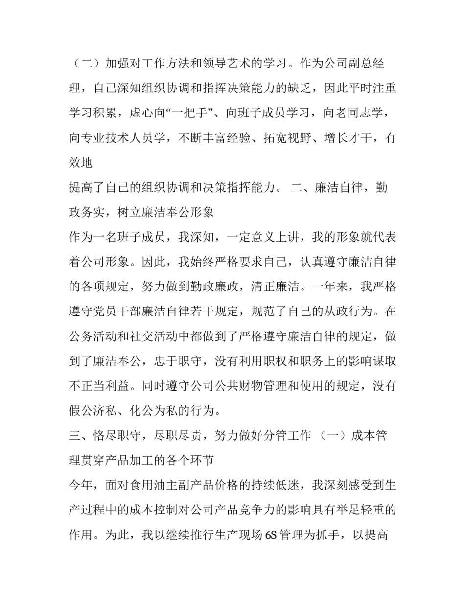 企业副总经理年度述职述报告_第3页