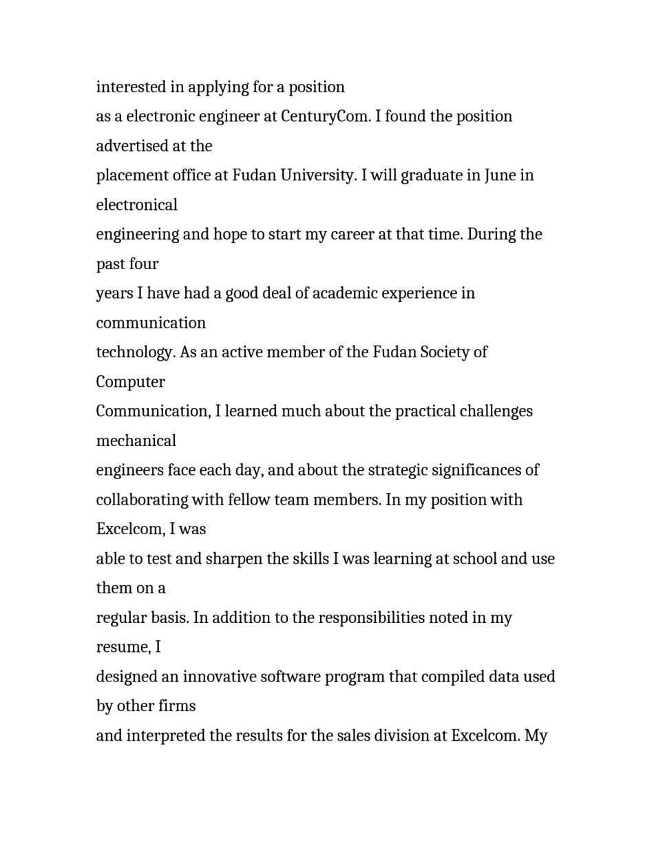 大学生英语求职信精选_第3页