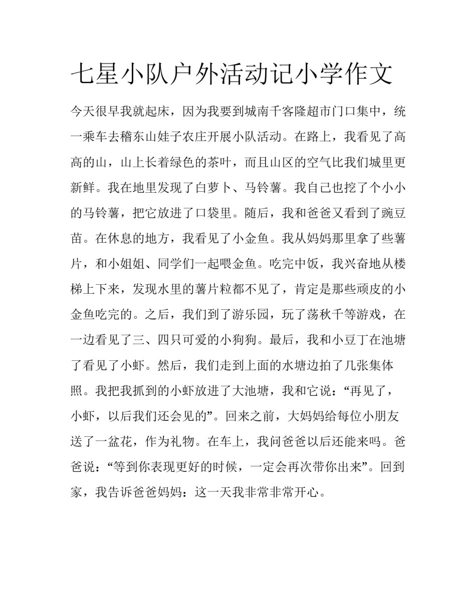 七星小队户外活动记小学作文_第1页