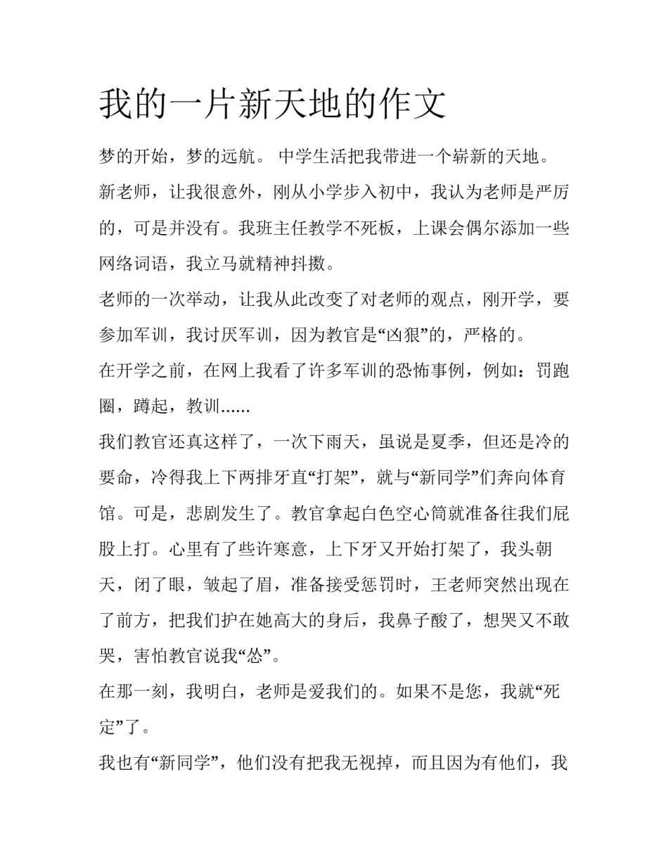 我的一片新天地的作文_第1页