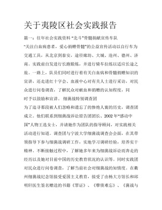 关于夷陵区社会实践报告