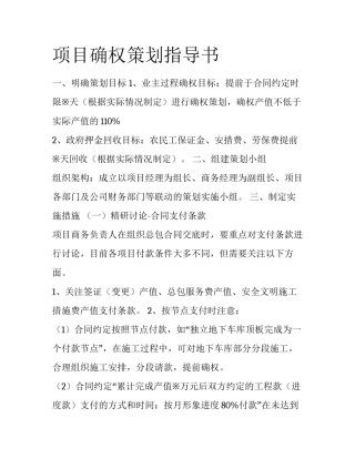项目确权策划指导书