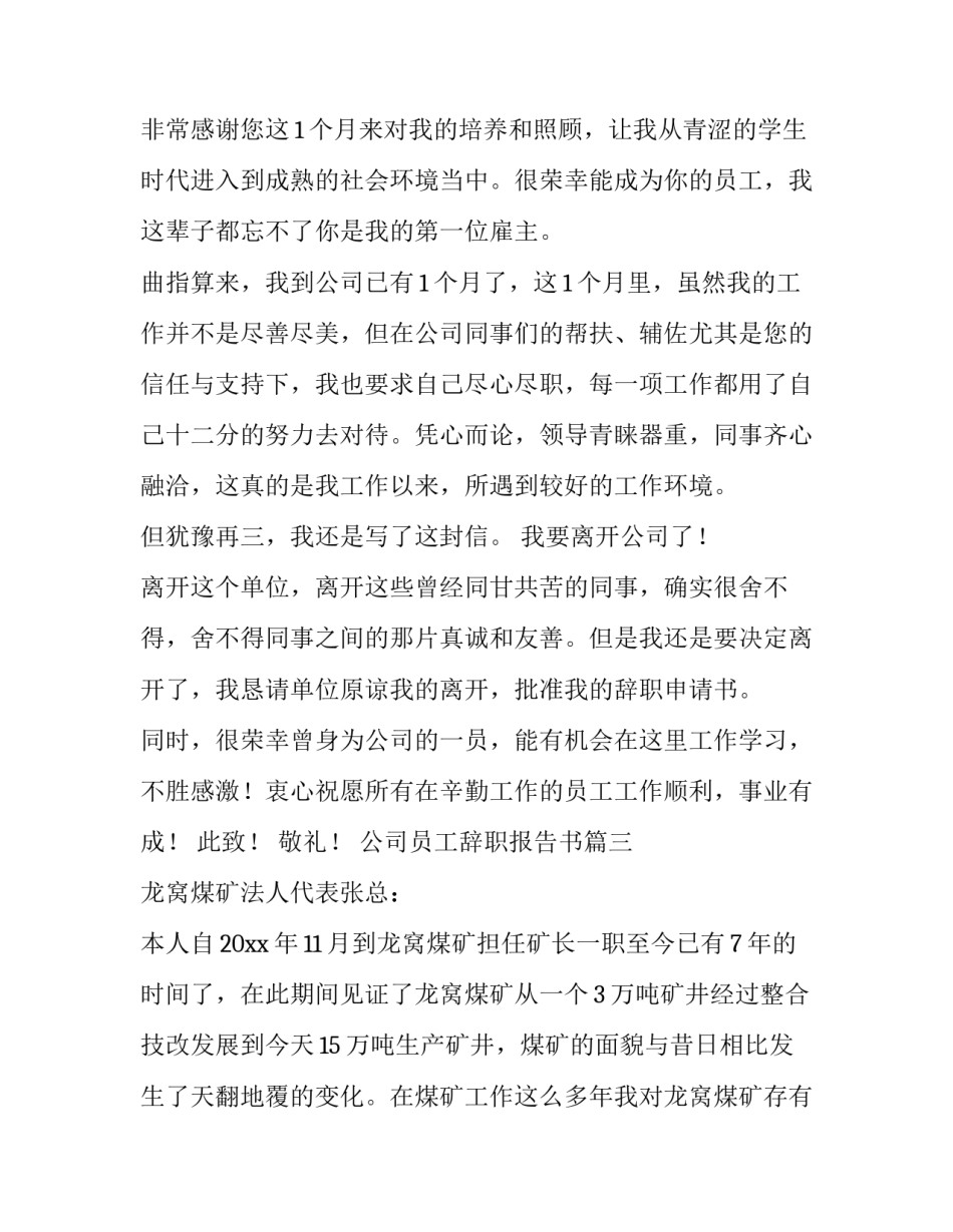 公司员工辞职报告书(7篇)_第3页