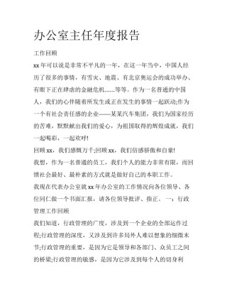办公室主任年度报告