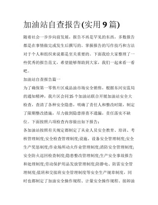 加油站自查报告(实用9篇)