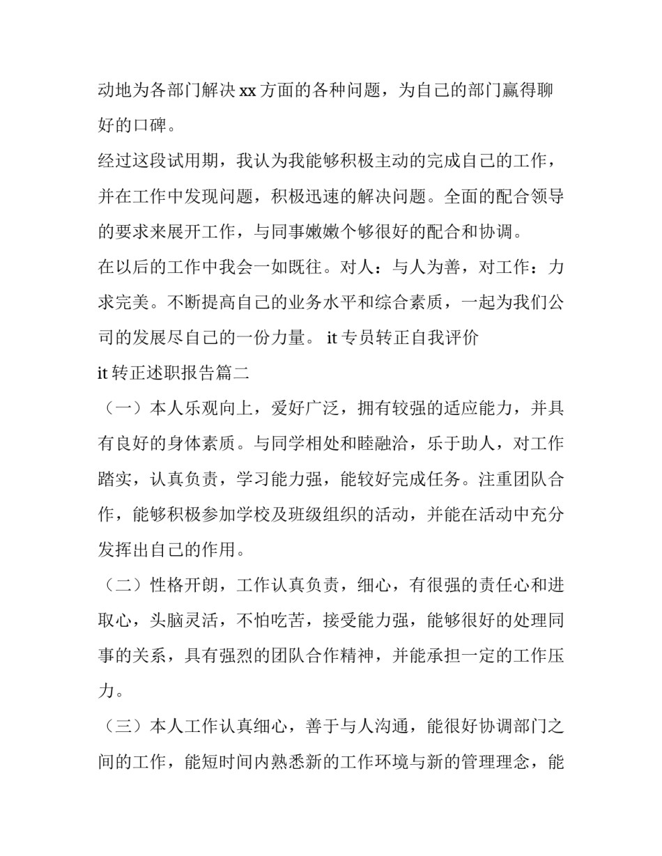2023年it专员转正自我评价 it转正述职报告(11篇)_第2页