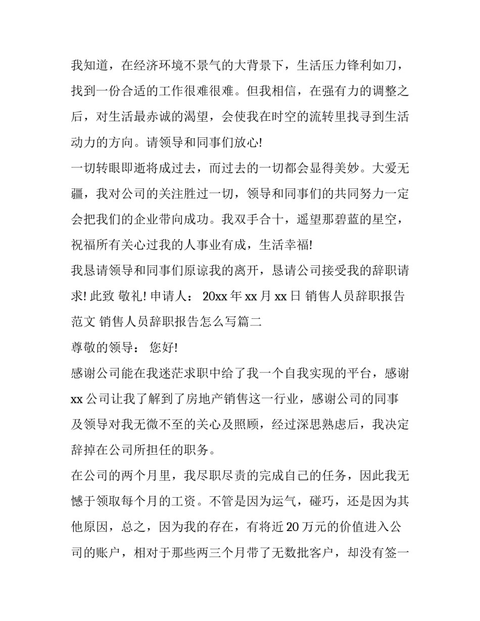 销售人员辞职报告范文 销售人员辞职报告怎么写(十篇)_第3页