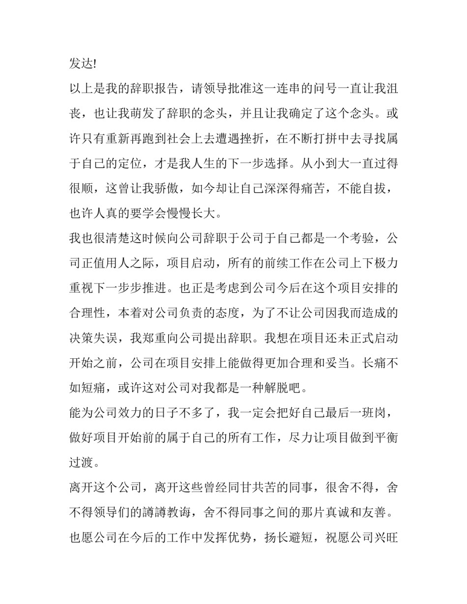 2023年财务人员辞职报告模板 2023年财务人员辞职报告模板下载(15篇)_第3页