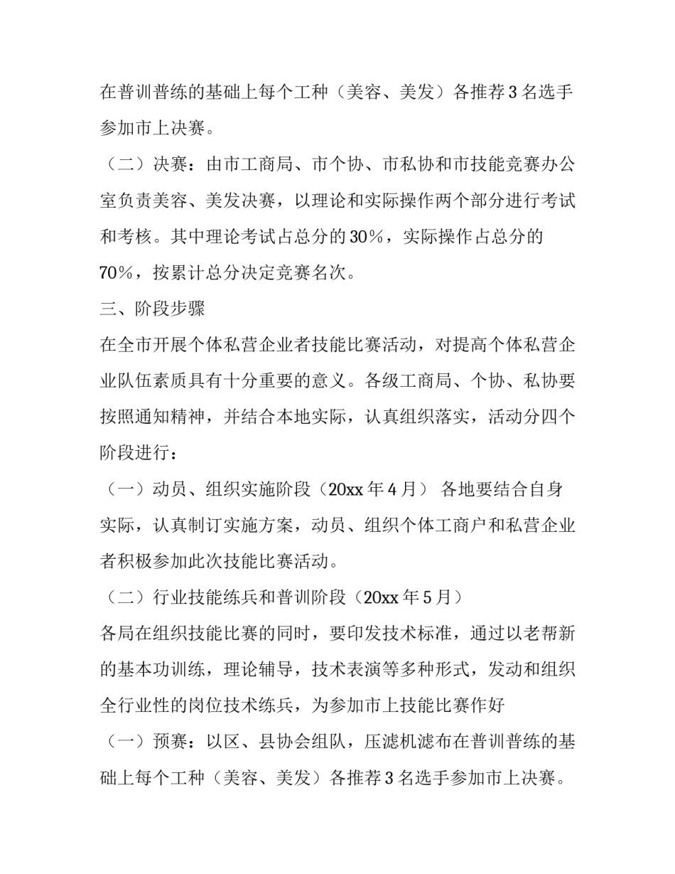 在全市个体私营企业者中开展技能比赛活动的通知_第2页