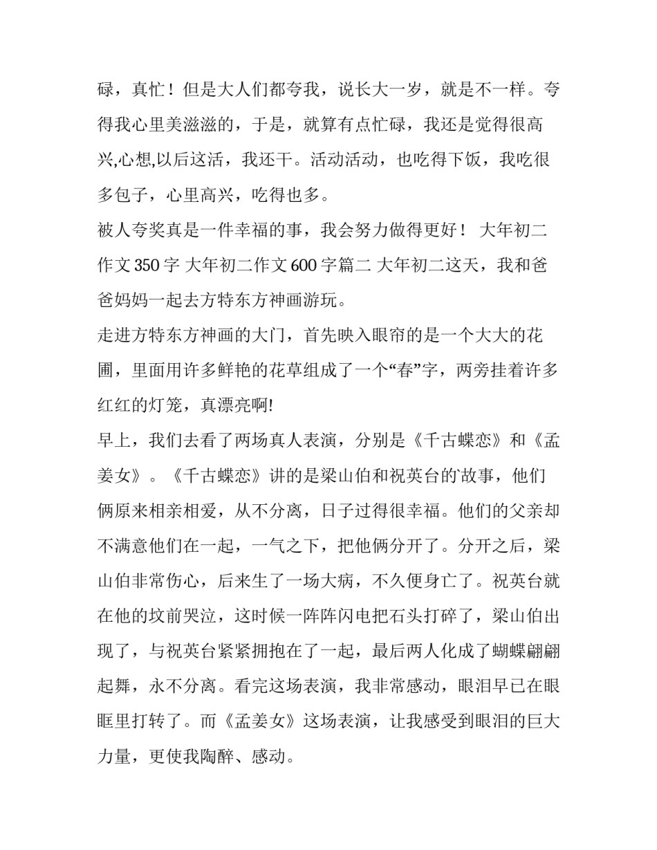 最新大年初二作文350字 大年初二作文600字(三篇)_第3页