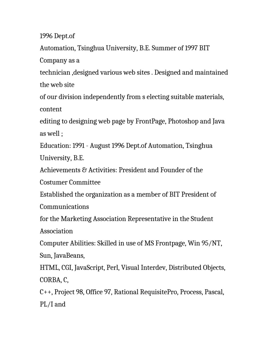 应届生英文简历范文_第2页