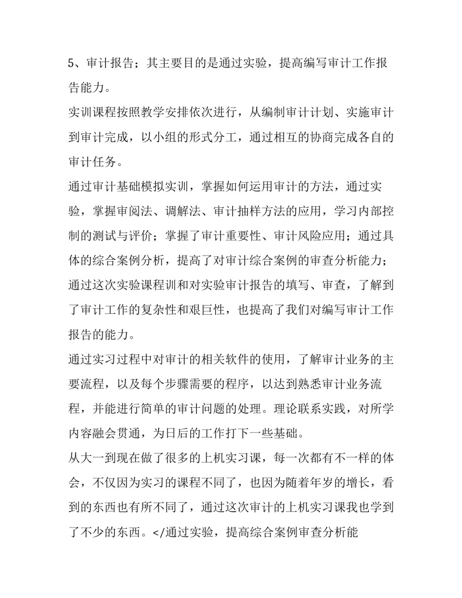 审计实训报告(通用14篇)_第2页